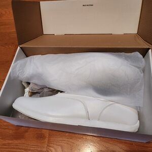 Drillmasters Marching Band Shoes Rolled Heel White Spat Notch Unisex M 15 W 17